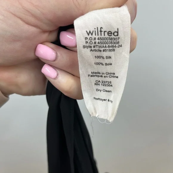 Wilfred 100% Silk Black Strapless Short Romper Sz S